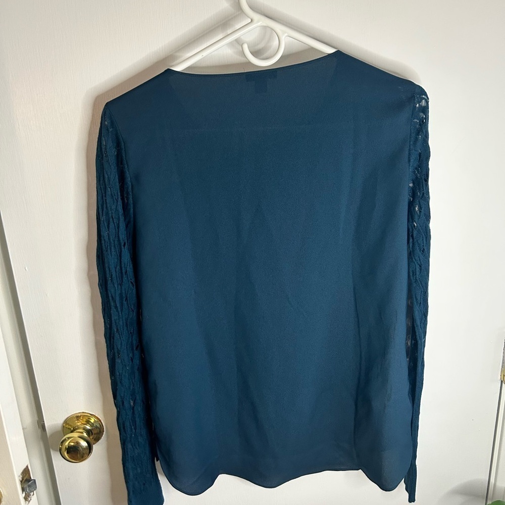 Ann Taylor Teal Textured Knit Sweater | Size M - Picture 4 of 4